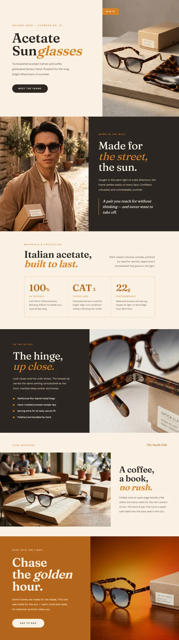 Sunglasses A+ Content sample
