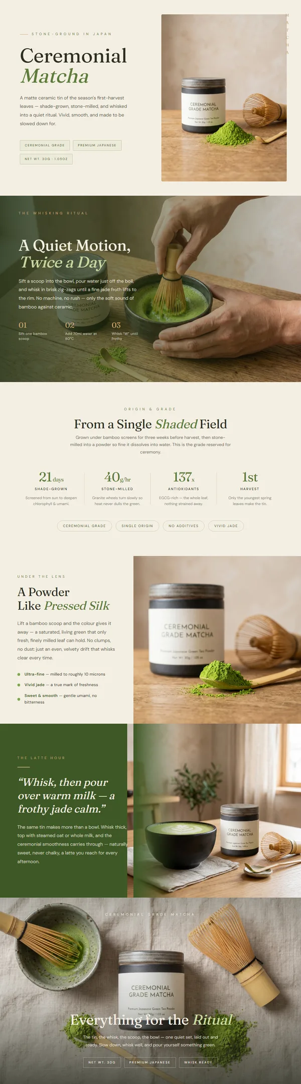 Matcha A+ Content sample